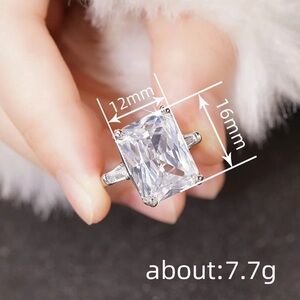 Gumbo Emerald Cut Emerald Cut VVS1 Clarity Lab Diamond White Gold Solitaire Ring